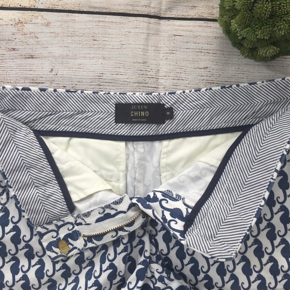 **SOLD**J. CREW Seahorse Print Chino Shorts Sz. 0 - Picture 5 of 7